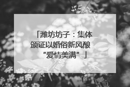潍坊坊子：集体颁证以婚俗新风酿“爱情美满”