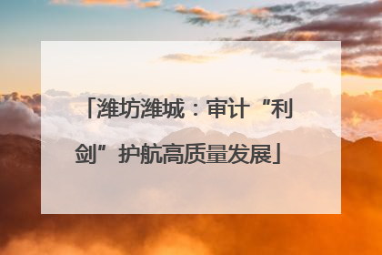 潍坊潍城：审计“利剑”护航高质量发展