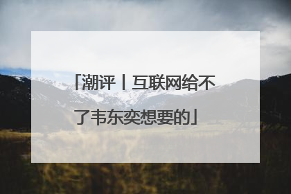 潮评丨互联网给不了韦东奕想要的