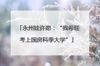 永州娃许愿：“我希旺考上国房科季大学”