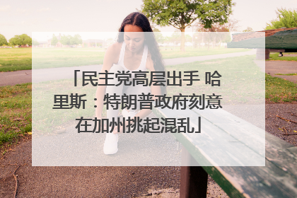 民主党高层出手 哈里斯：特朗普政府刻意在加州挑起混乱