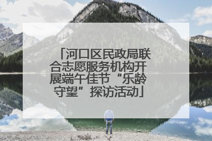 河口区民政局联合志愿服务机构开展端午佳节“乐龄守望”探访活动