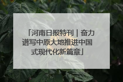 河南日报特刊｜奋力谱写中原大地推进中国式现代化新篇章