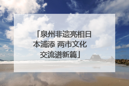 泉州非遗亮相日本浦添 两市文化交流谱新篇