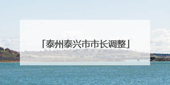 泰州泰兴市市长调整