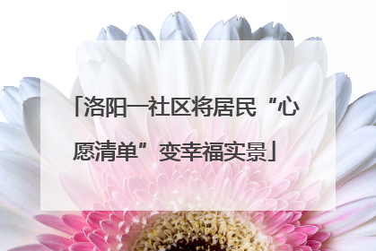 洛阳一社区将居民“心愿清单”变幸福实景