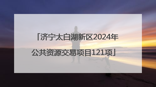 济宁太白湖新区2024年公共资源交易项目121项