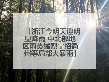 浙江今明天迎明显降雨 中北部地区雨势猛烈宁绍衢州等局部大暴雨