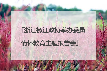 浙江椒江政协举办委员情怀教育主题报告会