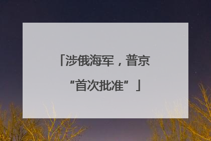 涉俄海军，普京“首次批准”