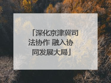 深化京津冀司法协作 融入协同发展大局