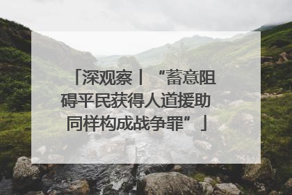 深观察丨“蓄意阻碍平民获得人道援助同样构成战争罪”