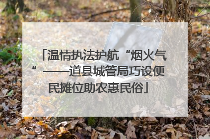 温情执法护航“烟火气”——道县城管局巧设便民摊位助农惠民俗