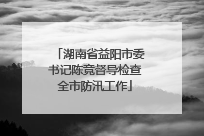 湖南省益阳市委书记陈竞督导检查全市防汛工作