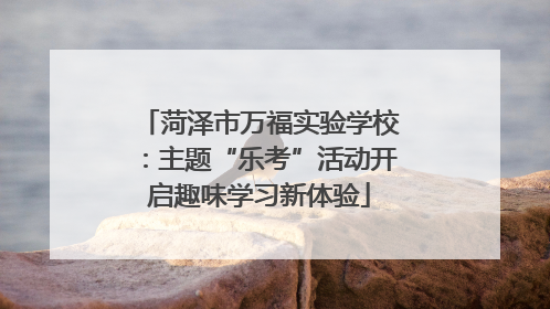 菏泽市万福实验学校：主题“乐考”活动开启趣味学习新体验