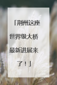荆州这座世界级大桥最新进展来了！