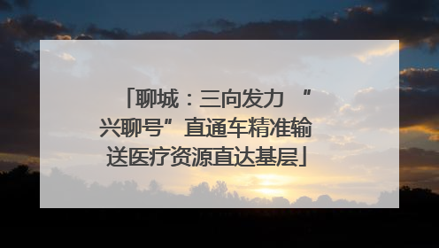 聊城：三向发力 “兴聊号”直通车精准输送医疗资源直达基层
