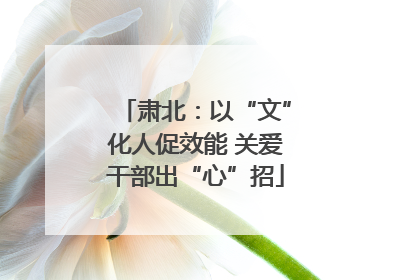 肃北：以“文”化人促效能 关爱干部出“心”招