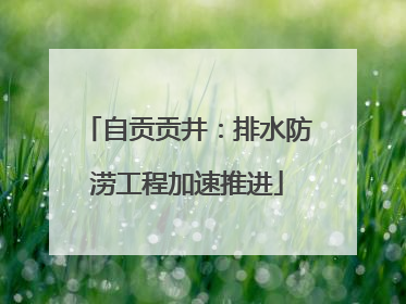 自贡贡井：排水防涝工程加速推进