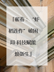 蕲春：“虾稻连作”破困局 科技赋能焕新生