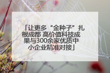让更多“金种子”扎根成都 高价值科技成果与300余家优质中小企业精准对接