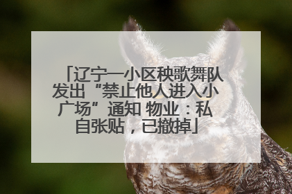 辽宁一小区秧歌舞队发出“禁止他人进入小广场”通知 物业：私自张贴，已撤掉