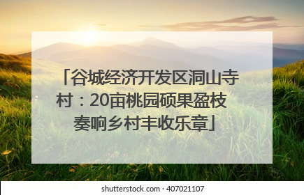 谷城经济开发区洞山寺村：20亩桃园硕果盈枝 奏响乡村丰收乐章