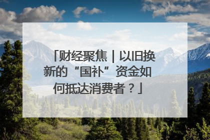 财经聚焦｜以旧换新的“国补”资金如何抵达消费者？