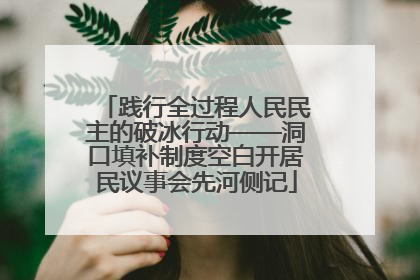 践行全过程人民民主的破冰行动——洞口填补制度空白开居民议事会先河侧记