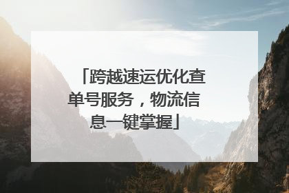 跨越速运优化查单号服务，物流信息一键掌握