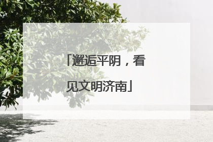 邂逅平阴，看见文明济南