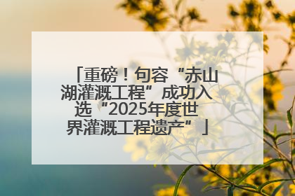 重磅！句容“赤山湖灌溉工程”成功入选“2025年度世界灌溉工程遗产”