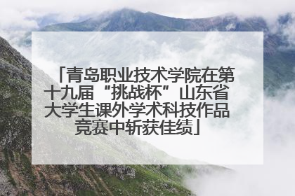 青岛职业技术学院在第十九届“挑战杯”山东省大学生课外学术科技作品竞赛中斩获佳绩
