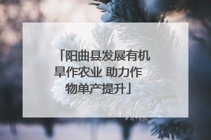 阳曲县发展有机旱作农业 助力作物单产提升