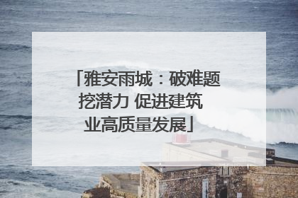 雅安雨城：破难题 挖潜力 促进建筑业高质量发展