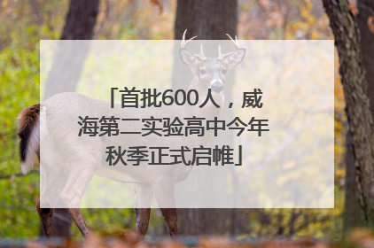 首批600人，威海第二实验高中今年秋季正式启帷