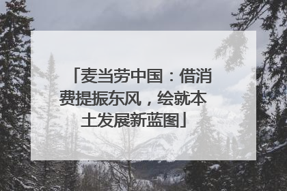 麦当劳中国：借消费提振东风，绘就本土发展新蓝图