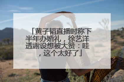黄子韬直播时称下半年办婚礼，徐艺洋透露设想被大赞：哇，这个太好了