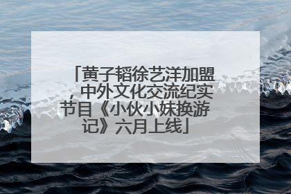 黄子韬徐艺洋加盟，中外文化交流纪实节目《小伙小妹换游记》六月上线
