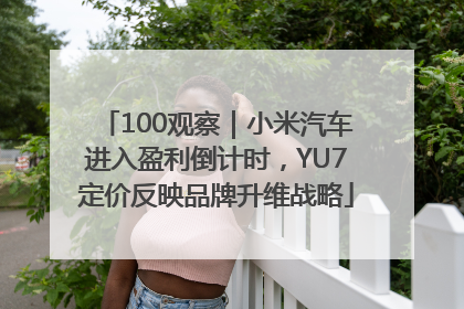 100观察｜小米汽车进入盈利倒计时，YU7定价反映品牌升维战略