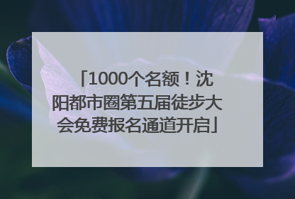 1000个名额！沈阳都市圈第五届徒步大会免费报名通道开启