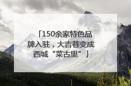 150余家特色品牌入驻，大吉巷变成西城“菜古里”