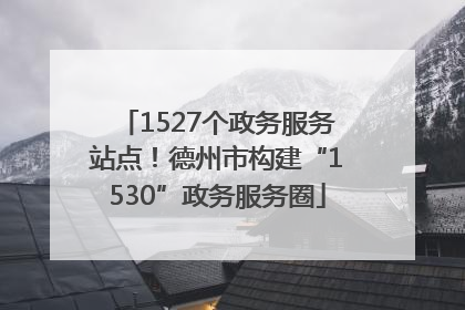 1527个政务服务站点！德州市构建“1530”政务服务圈