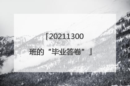 20211300班的“毕业答卷”