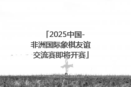 2025中国-非洲国际象棋友谊交流赛即将开赛