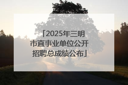 2025年三明市直事业单位公开招聘总成绩公布