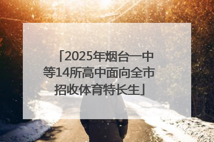 2025年烟台一中等14所高中面向全市招收体育特长生