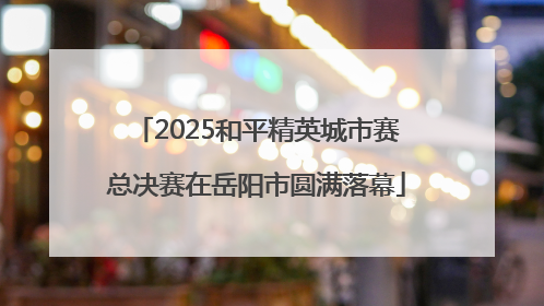 2025和平精英城市赛总决赛在岳阳市圆满落幕