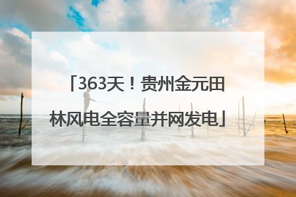 363天！贵州金元田林风电全容量并网发电