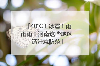40℃！冰雹！雨雨雨！河南这些地区 请注意防范